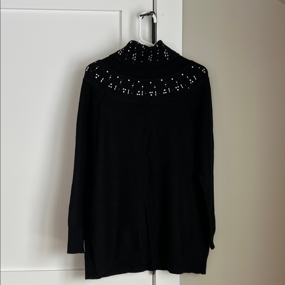 White House Black Market Black Cowl Neck Sweater